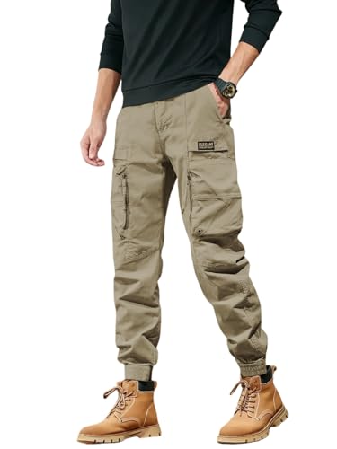 Image of Leriya Fashion Men's Cargo Pants with Pockets | Cotton Joggers for Men | 6 Pocket Jeans Pant | Casual Trousers for Men | Comfortable Casual Workwear Joggers