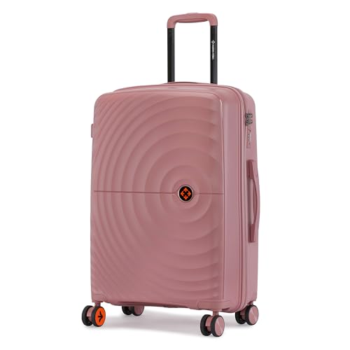 Image of Nasher Miles Seattle Hard-Sided Polypropylene Check-in Luggage 24 inch | 65cm | 8 Wheels Medium Trolley Bag for Travel | Suitcase (Rose Gold)