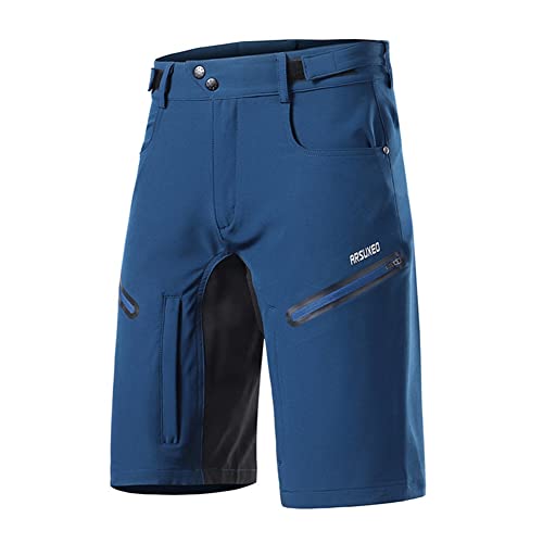 Mens Hiking Waterproof Shorts, Quick Dry Outdoor Cargo Tactical Shorts with Multi Pocket for Beach Cycling Travel,Navy L