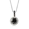 Ross-Simons Black and White Diamond Pendant Necklace in Sterling Silver