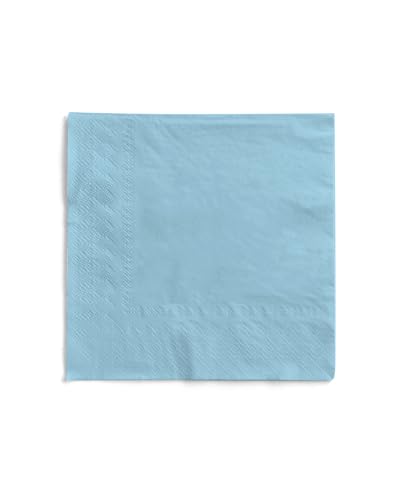 Mank Tissue-Servietten 40 x 40 cm ¼ Falz | Premium Einweg-Serviette | Dinner Serviette | Uni | Basic | 100 Stück | (Hellblau, 40 x 40 cm)