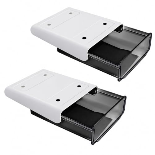 2 Pack Under Desk Storage Drawers, No Drill Self Adhesive Under...