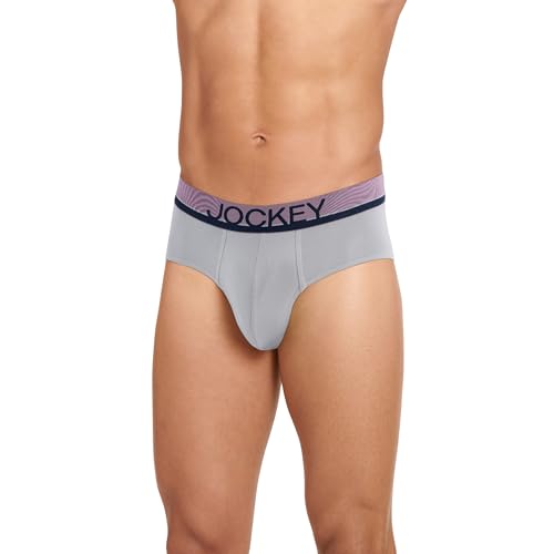 Jockey Men's Underwear True Style Brief - 3 Pack, Hiker/Grey Dove/Capeline Stripe, S2