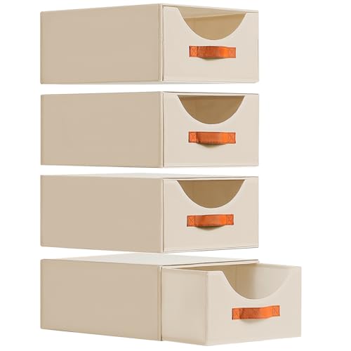Homsorout Closet Organizers and Storage - Large Storage Bins with Drawer, Fabric Clothes...