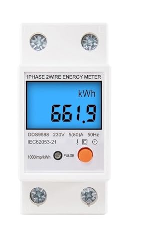 Compteur d'énergie monophasé Din Rail avec écran LCD rétroéclairé 110V
