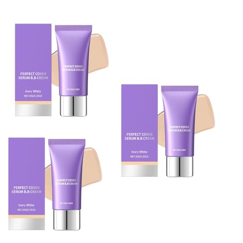 Esencia hidratante bb cream,base de maquillaje ligera y natural,corrector y maquillaje hidratante,para Todo Tipo de Pieles,3pcs,Lvory White