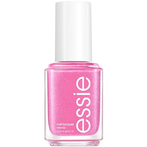 essie salon-quality nail polish, vegan, purple, shimmer, flirty flutters, 0.46 fl oz