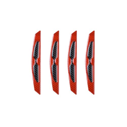 ihreesy 4PCS Car Door Anti-Collision Stickers,Universal Car Door Bumper Guard Protector Reflective Edge Protector Sticker Corner Bumper Guard Strips,Red