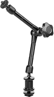 11" Magic Arm, ChromLives Articulating Magic Friction Arm Adjustable w/Hot Shoe Mount 1/4" Tripod Screw Compatible with DSLR Camera Rig/LCD Monitor/DV Monitor/LED Lights/Flash/Microphone/DJI Osmo