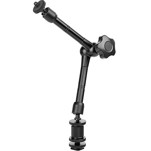 11 Magic Arm, ChromLives Articulating Magic Friction Arm Adjustable w/Hot Shoe Mount 1/4 Tripod Screw Compatible with DSLR Camera Rig/LCD Monitor/DV Monitor/LED Lights/Flash/Microphone/DJI Osmo