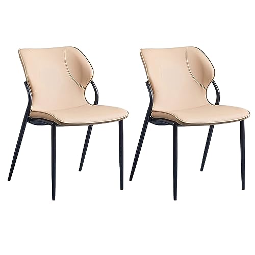 Chaise de salle à manger anti-tache en simili cuir lot de 2 chaises avec pieds métal
