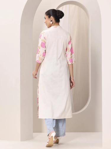 Image of New Cotton Leaf Printed Casual Straight Kurta for Women | Women Formal Kurti