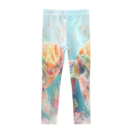 Toddler Girls Leggings Printed Yoga Pants Leggings Marine Turtle Coral Innovative Page Design Soft Dreamy for Kids2