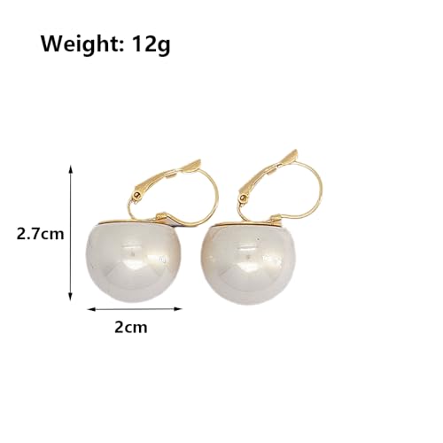 Large Pearl Earrings for Women Dainty 20MM Big Pearl Drop Dangle Earrings Hypoallergenic Gold Hoop Earrings Trendy Birthday Jewelry Accessories Gifts3
