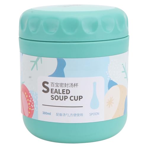 DOITOOL Insulated Lunch Container Insulated Food Jar Soup Lunch Container Bento Box Vacuum Thermal Microwavable Food Storage Container Flask with Spoon Green Water Cup