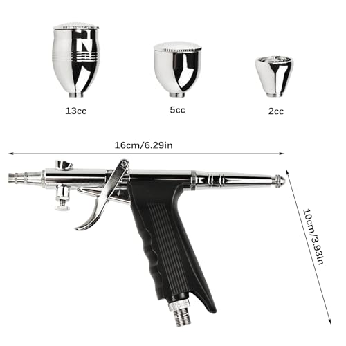 Pistolet aerographe double action avec buses interchangeables pour maquillage