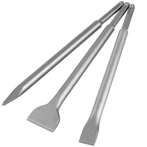 Firecore SDS Plus Meißel Set, Meißel Set SDS-plus 3-teilig, 1 Spitzmeißel und 2 Flachmeißeln, höchste Werkstoffqualität aus gehärtetem Stahl FS220503 Cover