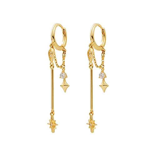 Boucles d'oreilles lune et étoile en zircon, le cadeau de bijoux idéal