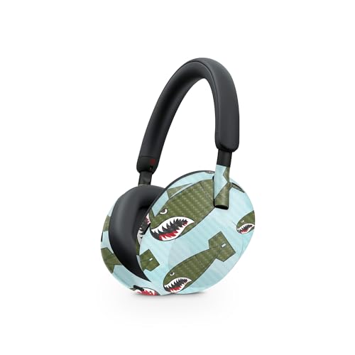 Image of MightySkins Carbon Fiber Skin Compatible with Sony WH-1000XM5 Headphones - Bombs Away | Protective, Durable Textured Carbon Fiber Finish | Easy to Apply