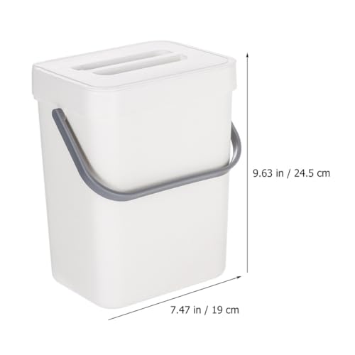 Caneca de basura de cocina colgante con tapa blanca miniatura 2