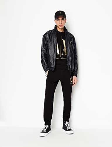 A|X Armani Exchange Men's Gold Icon Logo Fleece Jogger, Black, Xs #TOP4