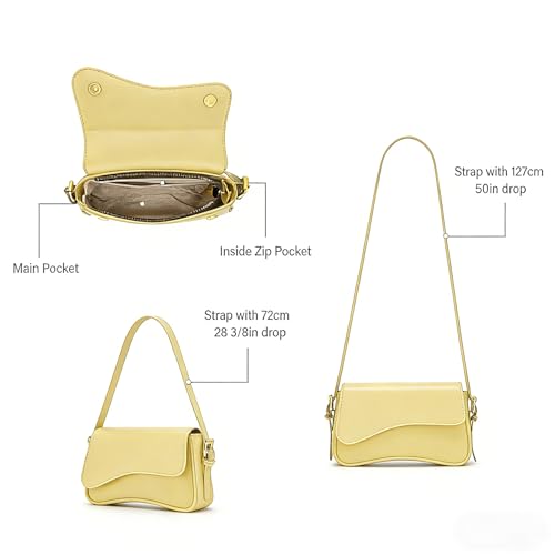 Image of Amszke Shoulder Bag for Women Y2K Crossbody Purse PU Leather Underarm Handbag 2 Adjustable Strap for Daily Commute Travel