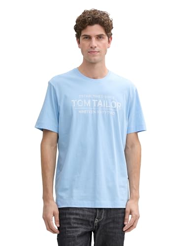 TOM TAILOR Herren 1037982 T-Shirt, 32245-Washed Out Middle Blue, XXL