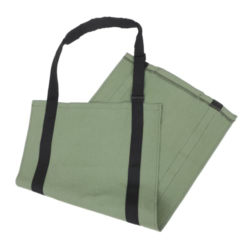 CIMAXIC bolsa de leña portador de madera resistente bolsa para estufa de leña portador de troncos de alta resistencia bolsa de transporte contra incendios bolsas de leña lienzo Green