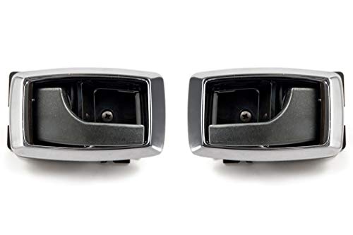1979-1993 Mustang Inside Inner Black Door Handles and Chrome Bezels