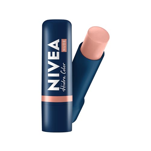 NIVEA Hidratante Labial Hidra Color 2 em 1 Nude 4,8g - Combina cor suave e hidratação enriquecida com Manteiga de...