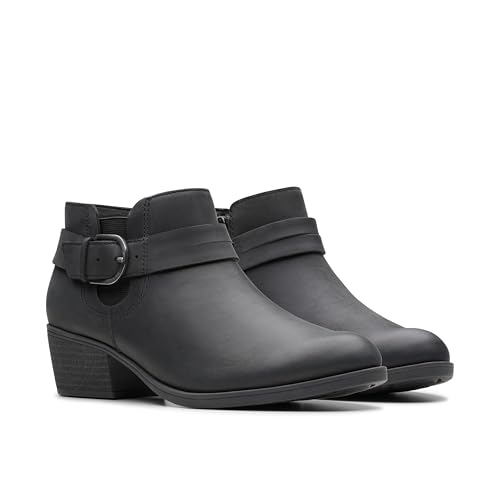 Clarks Collection Women's Charlten Rae Ankle Boot, Black Oily Leather, 9.5 Medium US - image 5