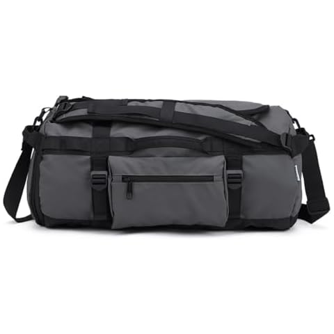 DuomiW Foldable Travel Duffel Bags for Men Women 50L Lightweight Travel Bag Duffle Bag with Shoes Compartment Water Resistant Overnight Bag for Traveling Camping (Grey) Cover