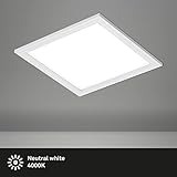 BRILONER Leuchten - LED Ceiling lamp Panel, LED lamp, Living Room lamp, Ceiling Light, Ceiling Spotlight, 12W, Square, White 29.5 cm - Image 4