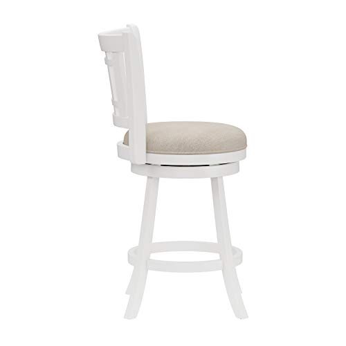 Hillsdale Fairfox 24.5" Wood Swivel Counter Height Stool, White - Image 3