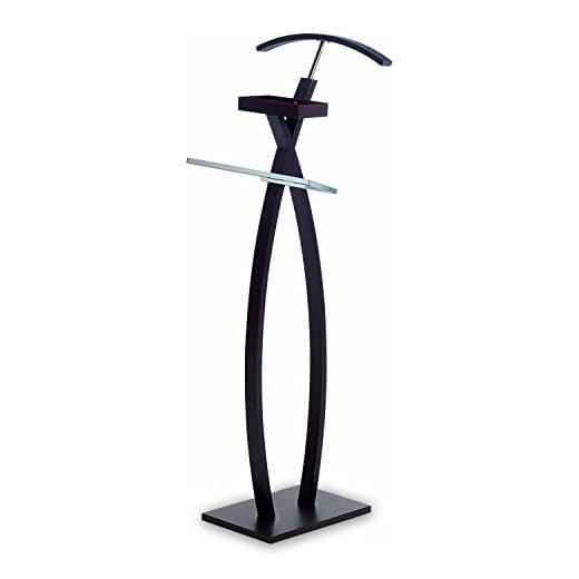 Galan de Noche, Colgador de Pie, para Habitacion o Dormitorio, Modelo 23136, Color Wengue, Medidas: 45 cm (Ancho) x 114 cm (Alto) x 34 cm (Fondo)