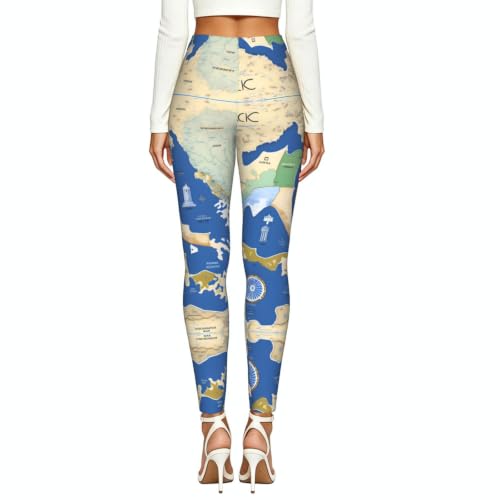 Leggings de compresión suave premium con mapa de Grecia: ropa de gimnasio de diseño exclusivo 3