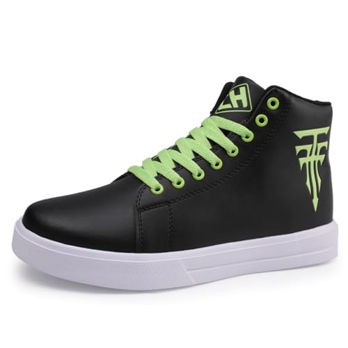 Mens Stylish Shoes High Top Canvas Sneakers Non Slip Breathable Lace up Suitable for Casual Daily Outdoor Walking
