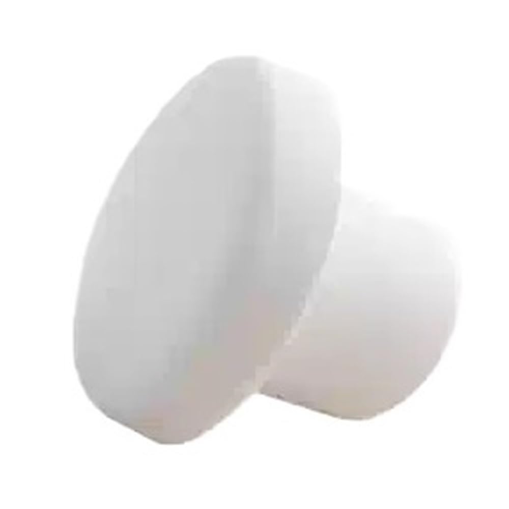 Black White Silicone Rubber Hole Plugs, Solid Elastic T Type Industrial Seal Stopper for DIY and Crafts(White,5.8mm)