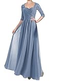 TANPAUL Mother of The Bride Dresses A Line Lace Long Sleeve Evening Dress Chiffon Wedding Guest Dres