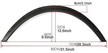 4PC 3.1"/80mm Universal Flexible Car Fender Flares Extra Wide Body Wheel Arches