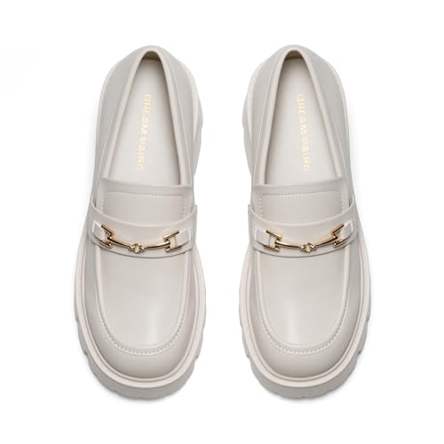 Image of DREAM PAIRS Women Loafers Platform Chunky Heel Slip On Lug Sole Casual Dressy Office Business Shoes