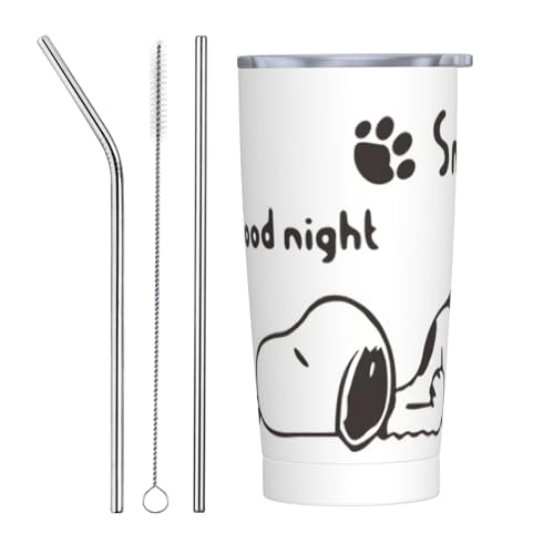 スヌーピー アニメ ストロー&ストローブラシ付き マグカップ コーヒーカップ 600ML コンビニカップ タンブラー ステンレス製 保冷 保温 車用 蓋付き 持ち運び 水筒 大容量 直飲み 人気 プレゼント Straw Three-piece Set