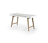 Material: Tischplatte: MDF matt lackiert, Beine: Massivholz buchefarbig