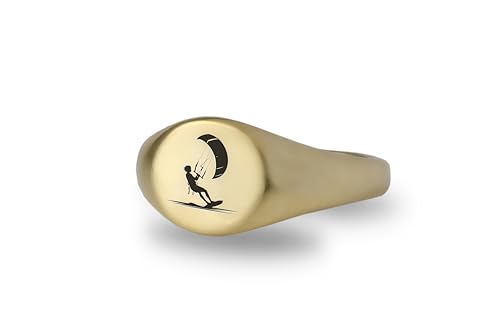 Bague personnalisée kitesurfing et kiteboarding, anneau gravé sport de glisse