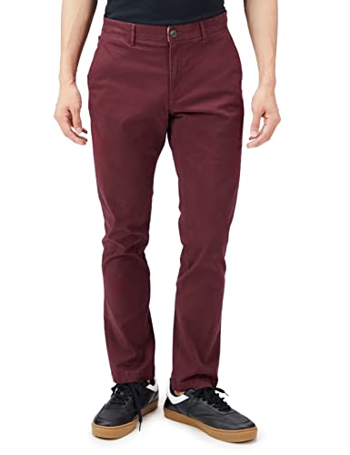 チノパン ウォッシュ加工 コンフォート スリムフィット ストレッチ メンズ バーガンディ W30 / L30