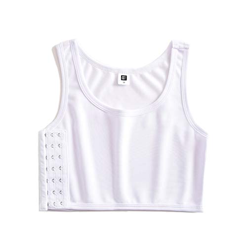 Chest Binder Tank Top Breathable Comfortable and Soft Slim Fit Trans Vest Tops Tomboy Lesbian (White, S) Chest Binder Tank Top Breathable Comfortable and Soft Slim Fit Trans Vest Tops Tomboy Lesbian (White, S)