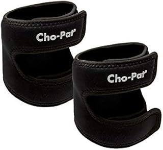Cho-Pat Dual Action Knee Strap, Provides Full Mobility and Pain Relief for Arthritic, Weakened Knees, Tendonitis, Osgood Schlatter’s, Meniscus Tears, and Chondromalacia, Black, Medium, 1 Pair