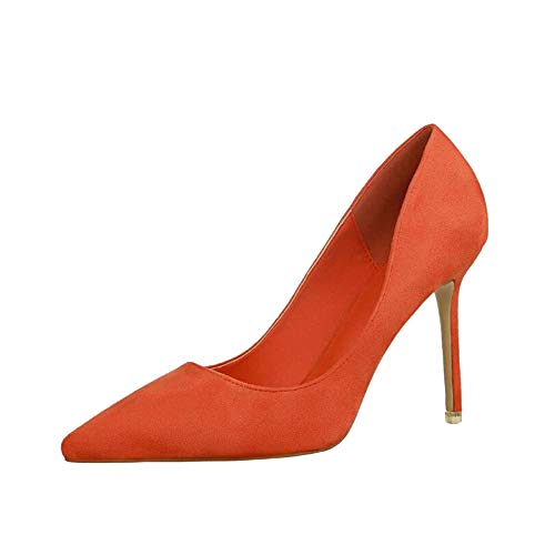 Tacones de Mujer Gamuza Punta Cerrada Puntiagudo Zapatos de Tacón de Aguja...