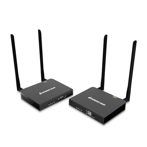 IOGEAR Wireless 4K HDMI Video Extension Transmitter and Receiver Kit with Keyboard Mouse Control – SSID paring - 4K 60Hz up to 165 ft with HDMI Local Loop-Out — GW4K60KIT