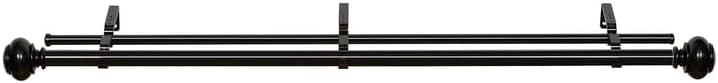 HomeStock Rococo Radiance Decorative Double Rod & Finial Elegant Black, Adjustable Metal Rods, Includes Matching Hardware, Easy Installation
